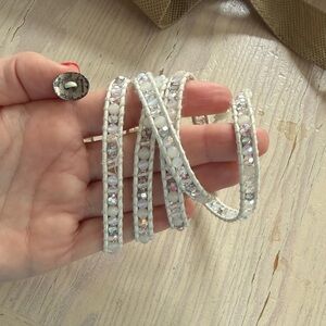 Chan Luu White and Silver Beaded Bracelet